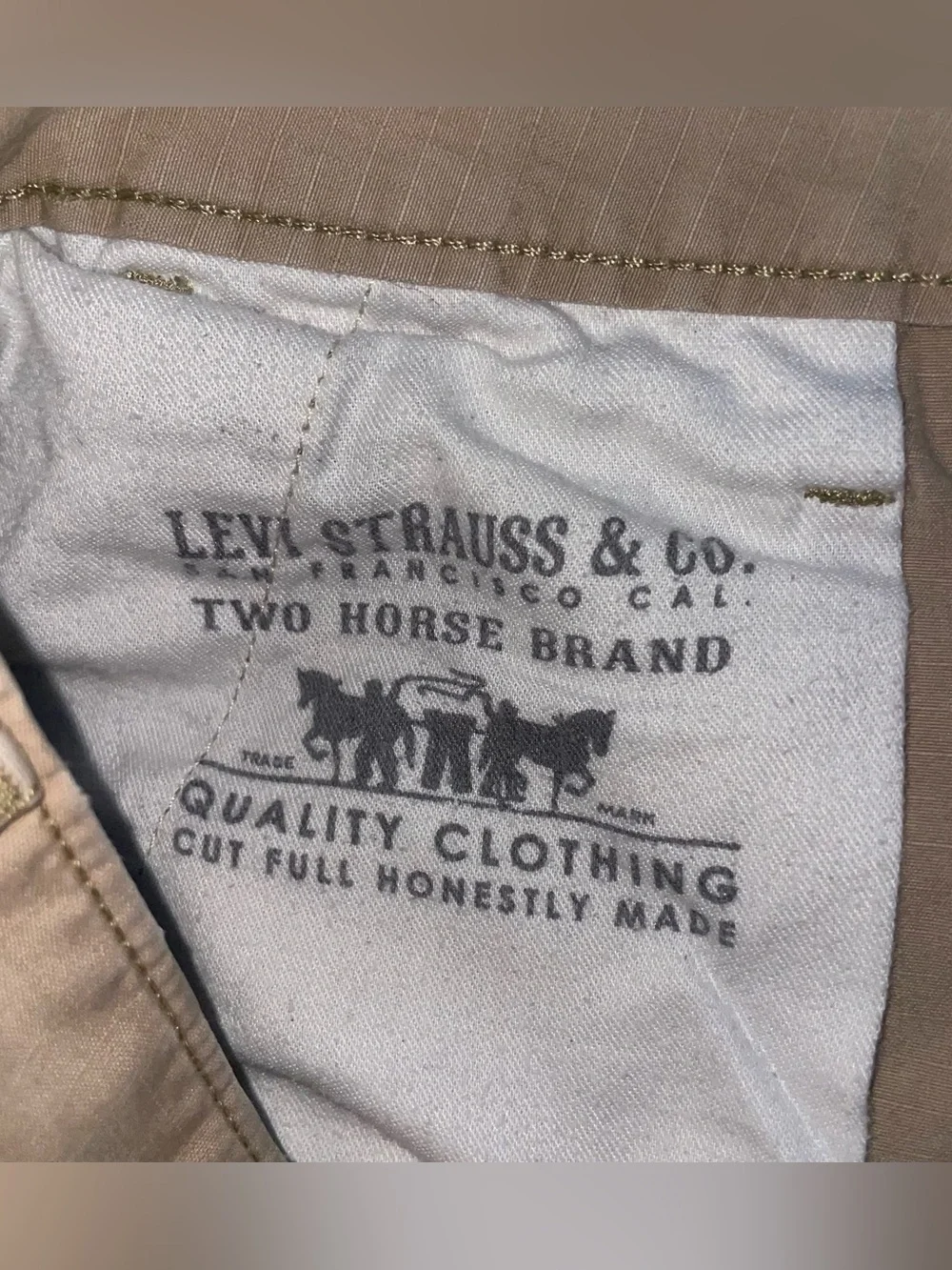 Levi Strauss & Co. Two Horse Tan Cargo Shorts 40W